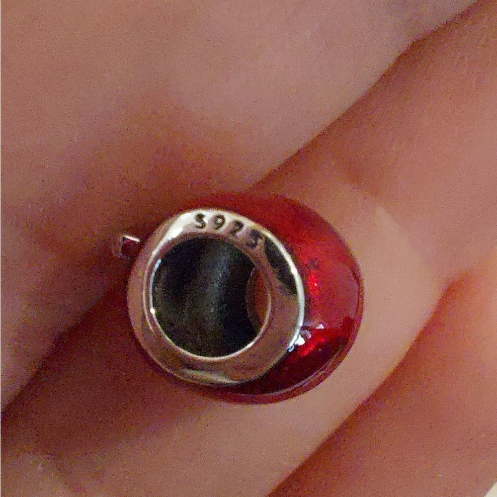 925 Sterling Silver Apple Charm - Picture 7 of 7